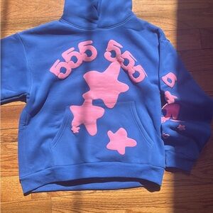 Blue And Pink 555 Sp5der Hoodie